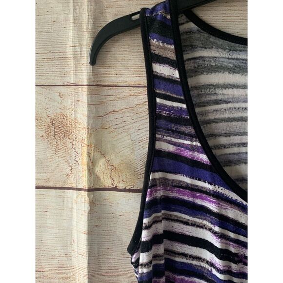 Pre Owned Women’s Daisy Fuentes Casual Festive Stripe Tank Top Sz Med Comfort - Picture 4 of 5